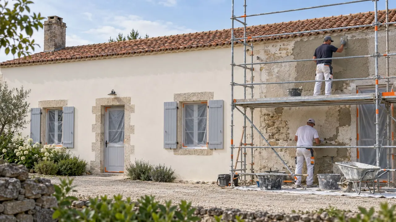 Façade de maison rénovée